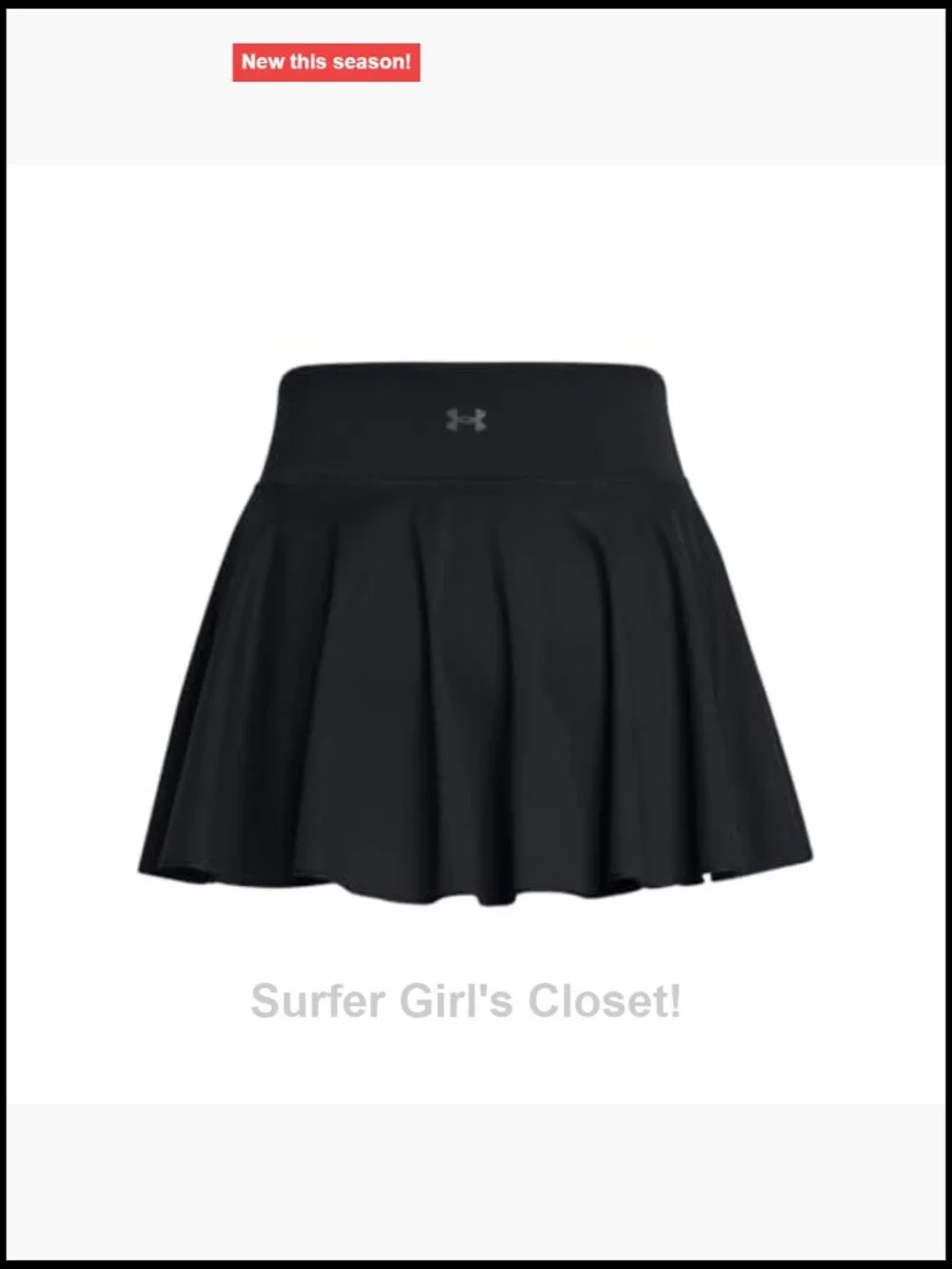 4-Way Stretch Skort with Side Pocket, Wide Elastic Waistband, Above Knee Length